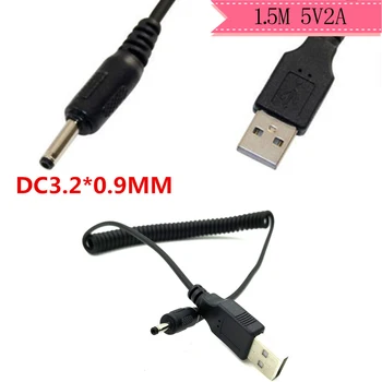 

5ft USB 2.0 Barrel 3.2*0.9mm DC Power MM Coaxial Barrel Plug Coiled Cable Cord