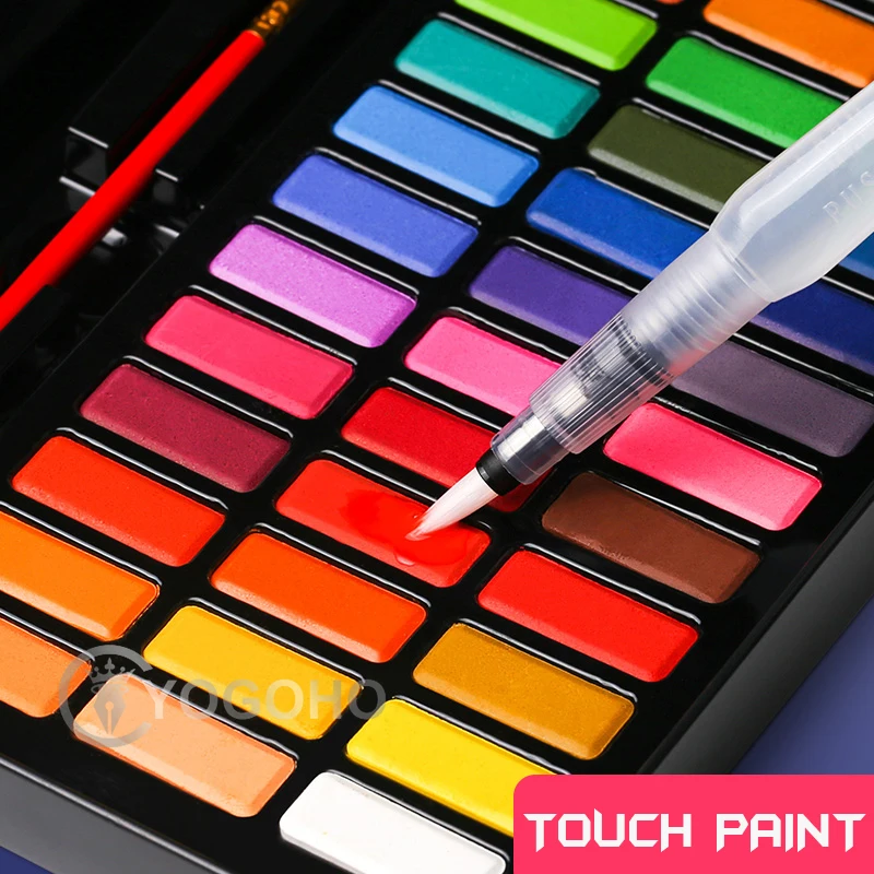 M&G 12/28/36/48 Colors Painting Portable Iron/Plastic box Solid Watercolor Pigment Watercolor Painting Supplie Art Tool Set