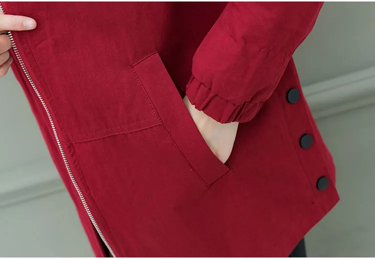 Short-height Trench Coat Women's Mid-length New Style WOMEN'S Dress Spring Clothing Korean-style Casual Army Green Hooded S