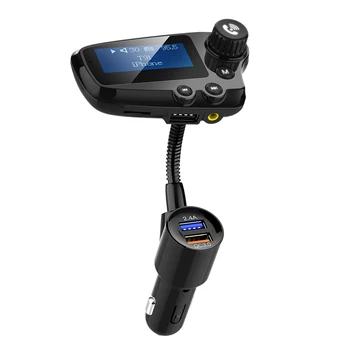 

Bluetooth Car Kit Handsfree FM Transmitter AUX Audio Receiver Car MP3 Player Phone USB Quick Charger LCD Display