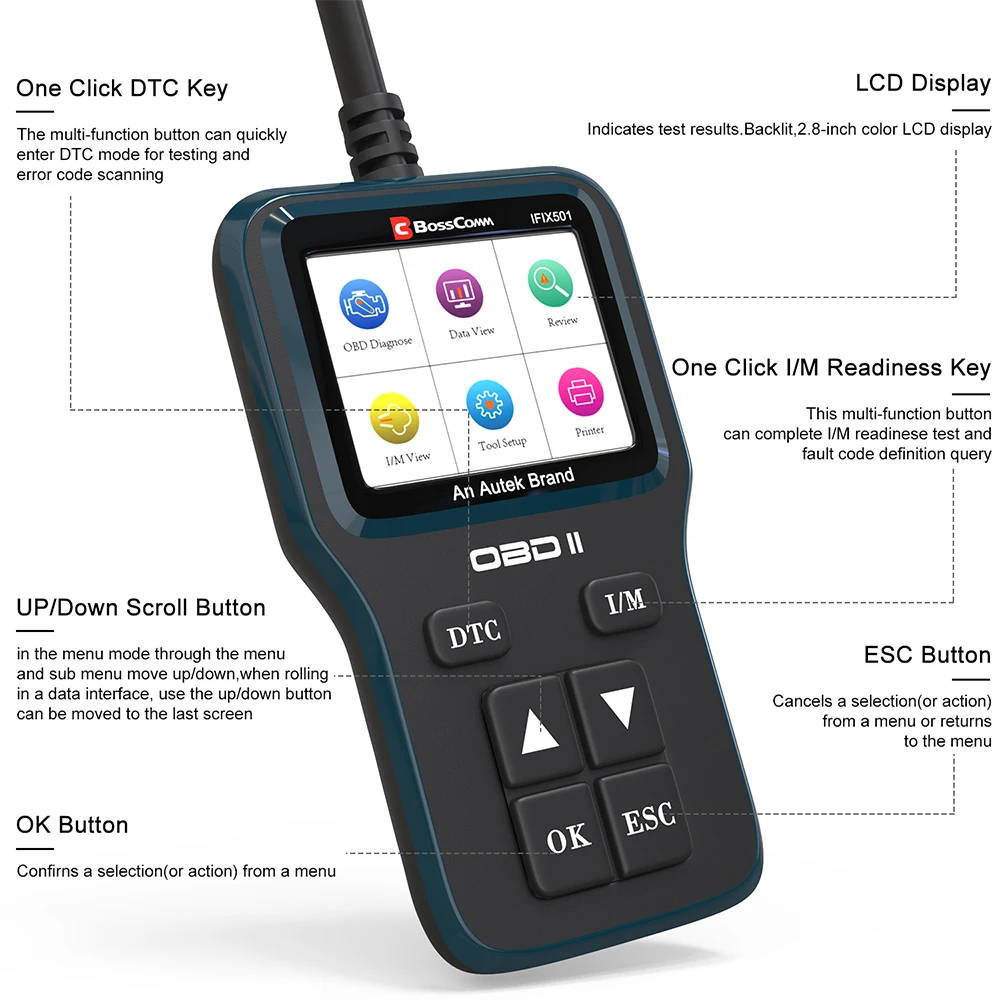 Autek IFIX501 OBD2 диагностический автомобильный сканер инструменты для авто