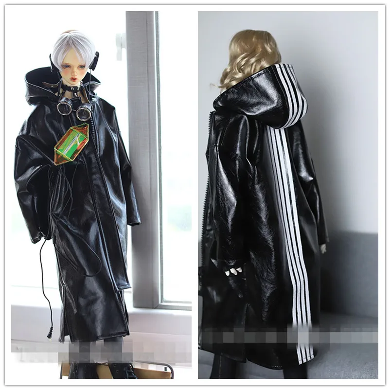 Cool BJD Street Casual Long leather Coat for 1/4 msd 1/3 SD17 Uncle Doll Clothes Customized CMB169 | Игрушки и хобби