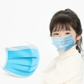 

10pcs Dustproof 3 Layer Disposable Face Mask Non Woven Breathable Mouth Mask for Students Kids Child Girls Boys