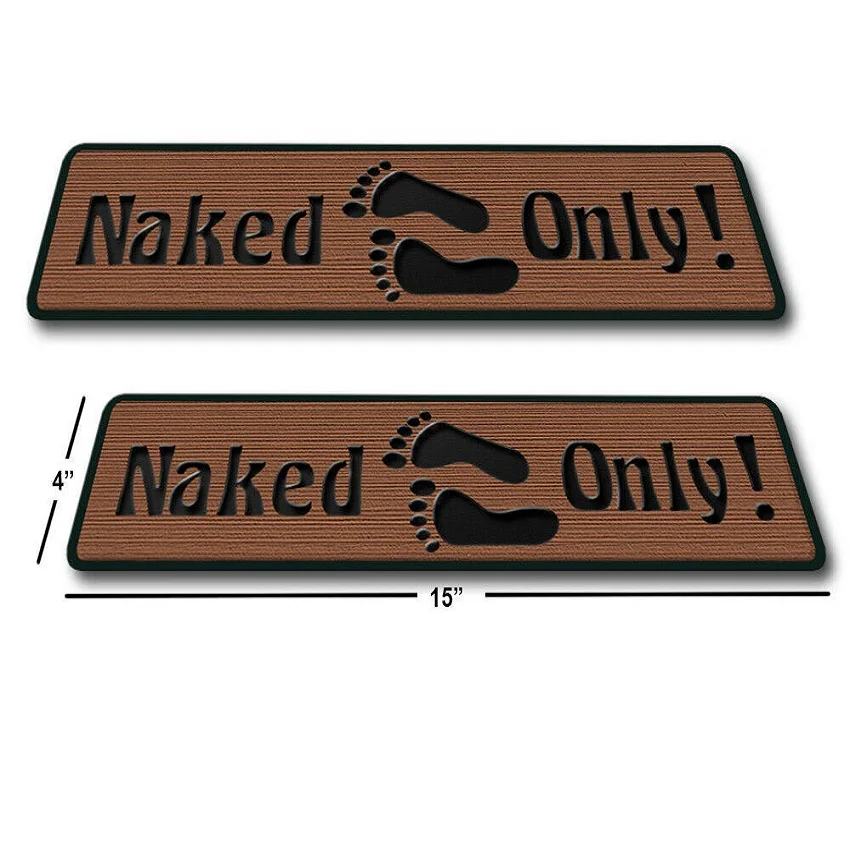 Boat EVA Step Pad 2 Piece Set Non Slip Stick On 15*4 Inch Naked Feet Long Brown Over Black 6mm