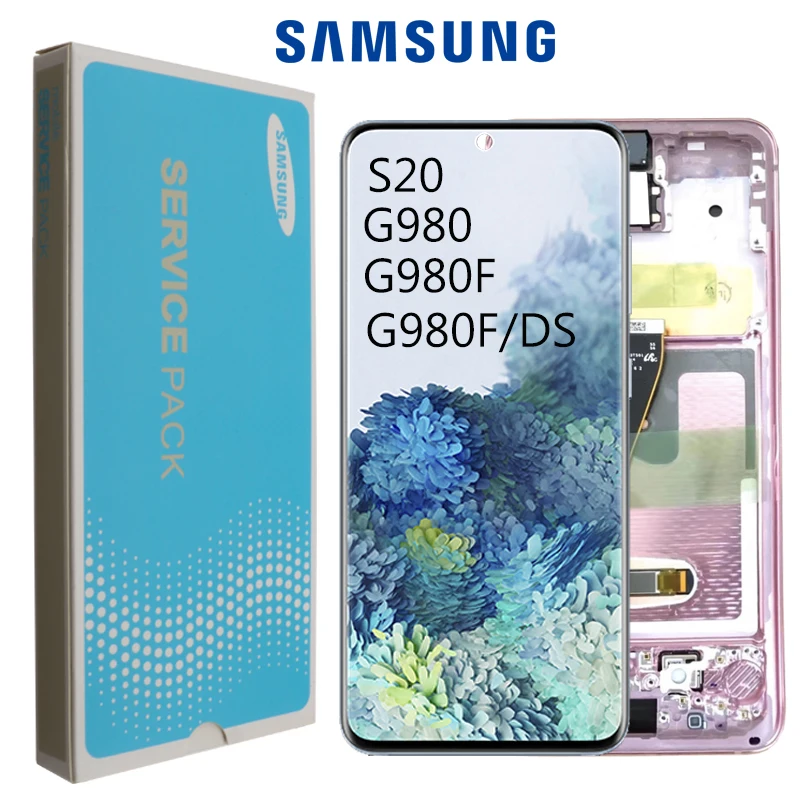 100% Оригинальный AMOLED ЖК дисплей для Samsung Galaxy S20 сенсорный экран G980 G980F G980F/DS дигитайзер с | Отзывы и видеообзор