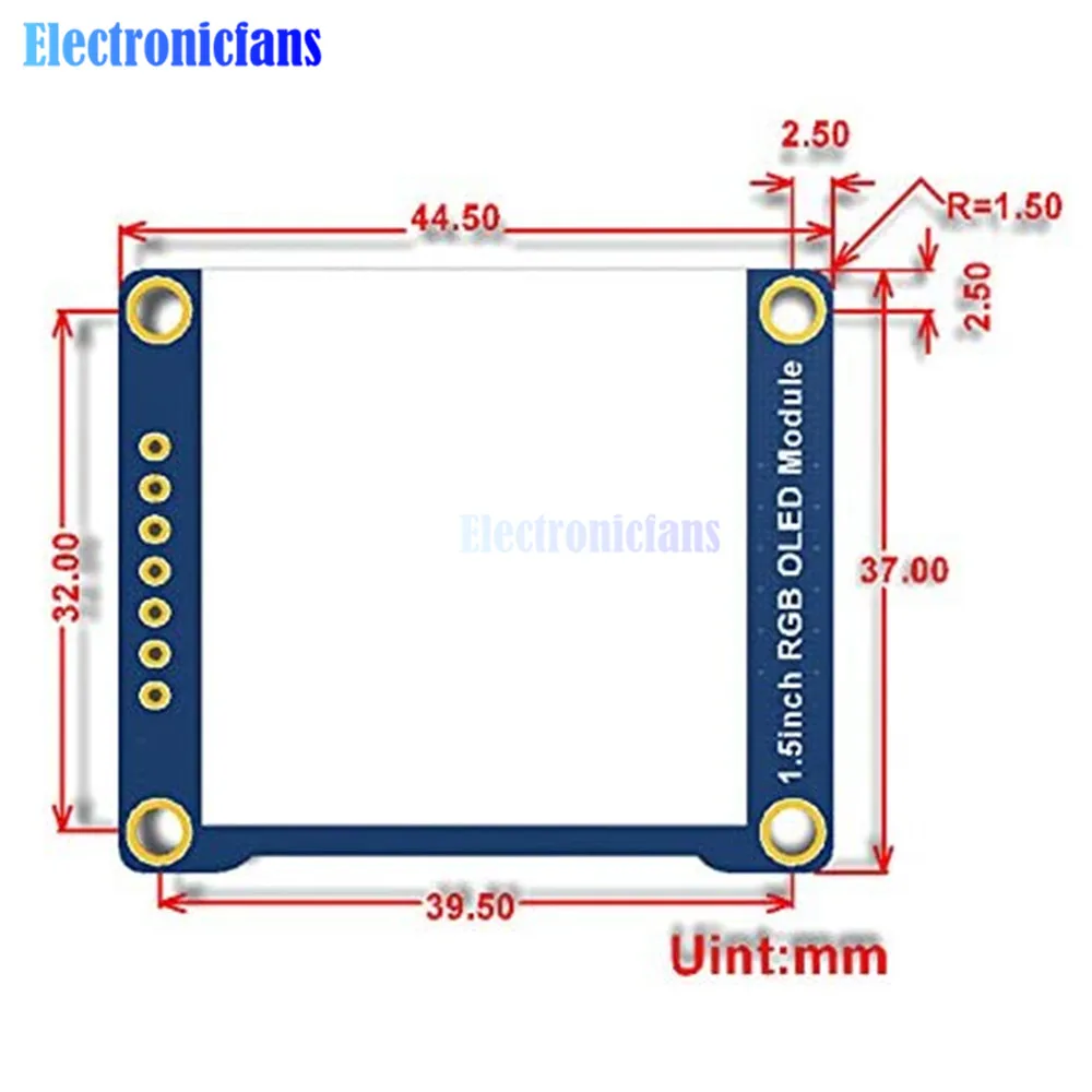 1.5inch RGB OLED Screen Display Module SSD1351 Driver 128X128 16-bit High Color Display Supports for Raspberry Pi /Arduino/STM32