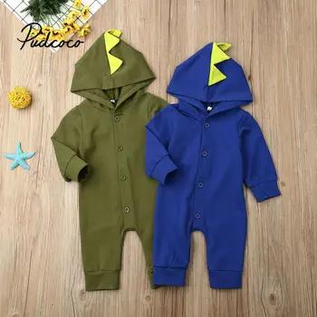 

2020 Baby Spring Clothing Newborn Baby Boy Girl Solid Romper Cartoon 3D Jumpsuit Cotton Outfits Long Sleeve Sunsuit 0-24 Month