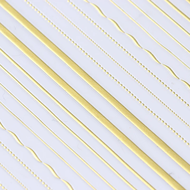 pattern 7 Золотые 3D наклейки для ногтей, кривые полосы, линии для ногтей, наклейки s, градиентная клейкая полоска, лента для ногтей, фольга, наклейки для ногтей, наклейки s, серебристые - Цвет: pattern 7