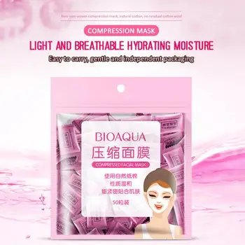 

50pc/pask Compressed Face Mask Paper Disposable Facial Masks Papers Natural Skin Care Wrapped Masks DIY Women Makeup Beauty Tool