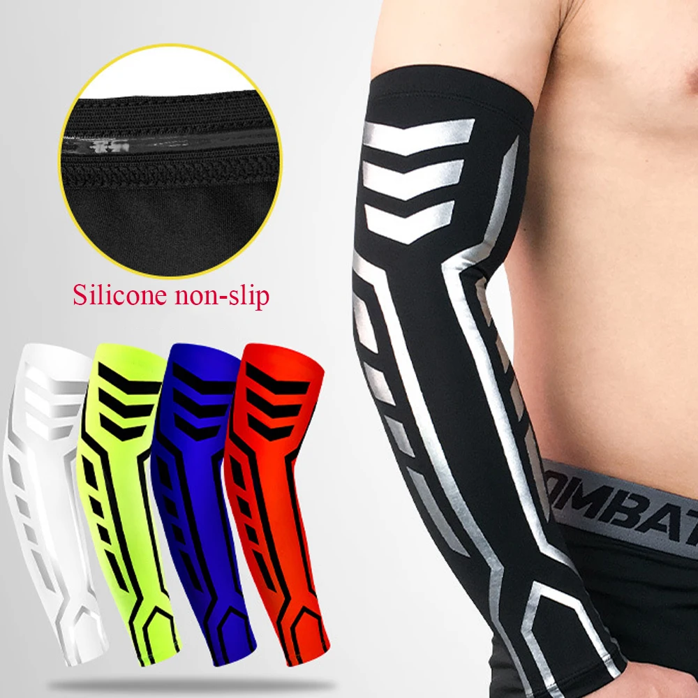 1pc Men High Elastic Basketball Arm Sleeves Armband Soccer Volleyball Elbow Support Brace Sports Accessories Women sports Safety | Спорт и