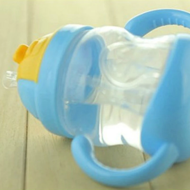 280ml Baby Kids Cute Cup Children Learn Feeding Drinking Water Straw Handle Bottle Sippy Training Cup, School Drinking Bottle