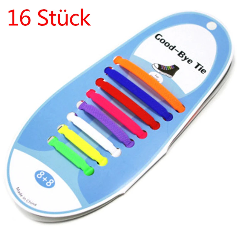 Silicone Shoelaces Elastic Shoe Laces Special No Tie Shoelace for Men/Women Lacing Rubber 16pcs/lot