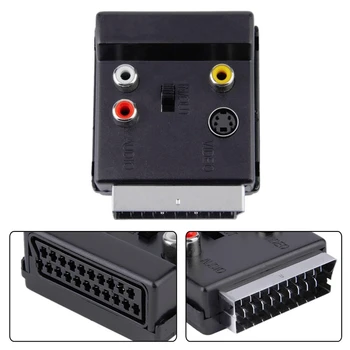 

Newest able Scart Male to Female S-Video 3 RCA o Adapter black Convector able Scart Male to Female Adapter