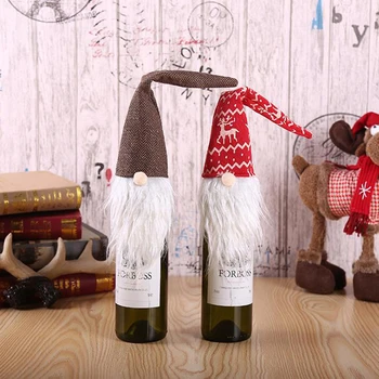 

Christmas Faceless Doll Wine Bottle Case Nordic Land God Santa Claus Champagne Wine Bottle Cover Gift Bag Decoration