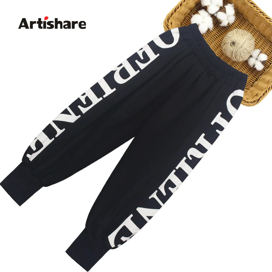 Girls Harm Pants Letter Pattern Trousers Casual Style For Children Elastic Waist Clothes 6 8 10 12 14 |