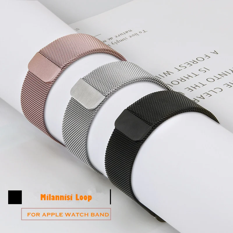 

Milanese Loop Replacement Bracelet For Apple Watch band 4 5 44/40mm Stainless Steel strap Wristband for iwatch Series 3 38/42mm