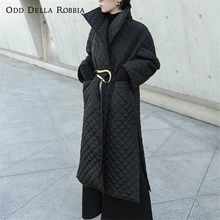OddDellaRobbia 2021 Big Size Long Cotton-padded Coat Long Sleeve Loose Fit Women Parkas Fashion Tide New Spring Autumn 1271