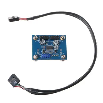 

USB 2.0 9Pin Header Extension Hub Splitter 90 Degree Adapter Converter Cable
