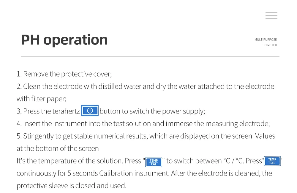 medidor de acidez pele & temperatura automática