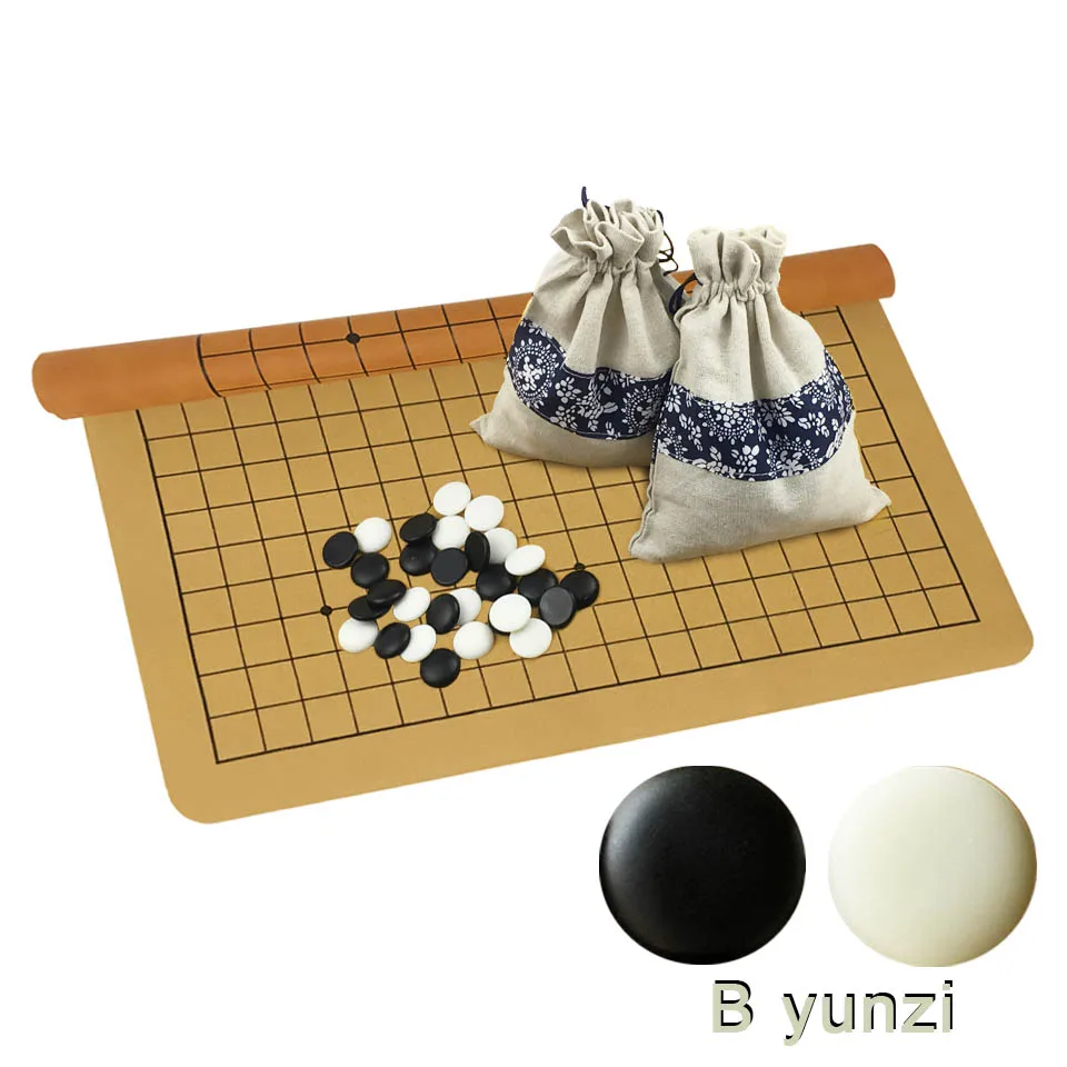 Go Game A B C D Yunzi Wei Qi камни высокого качества Go шахматы набор 361 штук для 19 дорога из искусственной кожи доска китайская старая игра G29