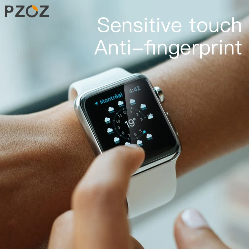 

PZOZ For iWatch 4 3 Hydrogel Film Full Screen Protector Glass For Apple Watch 1 2 3 4 Tempered Film HD Curve Edge Glass 38/42mm