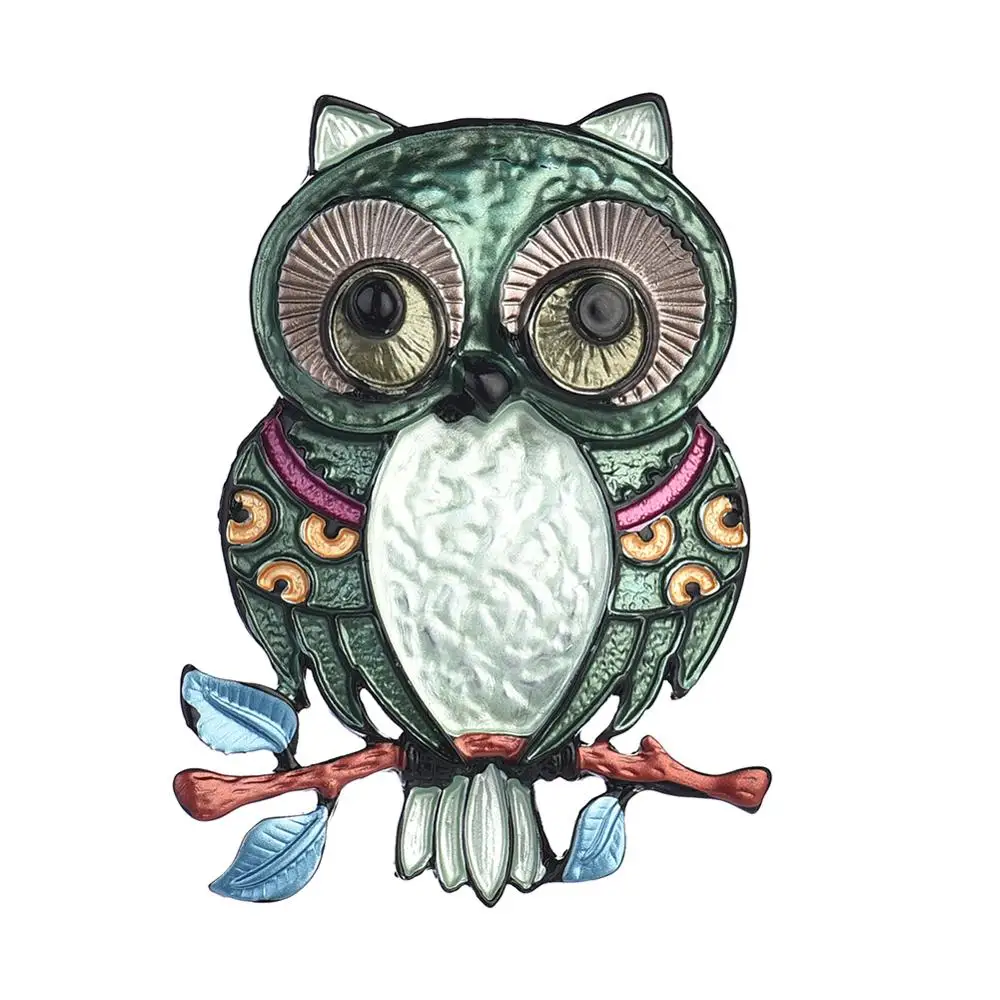 D&Rui Decorative Garment Jewelry Animal Owl Brooch 4 Colors Available Enamel Pins for Women Coat Accessories Kids Gift Brooches - Окраска металла: color1