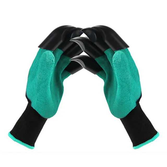 Gloves and 8 Claws Прочные Защитные Водонепроницаемые садовые перчатки рукавицы съемные черные латексные лапки для посадки дноуглубительных ножек - Цвет: Gloves and 8 Claws