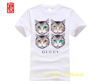 

Guccy Mystic Cat Men's T-Shirt New 2020 Summer Style Casual Wear Casual Short Sleeve Top Casual Tees 100% Cotton Clothes T Shirt