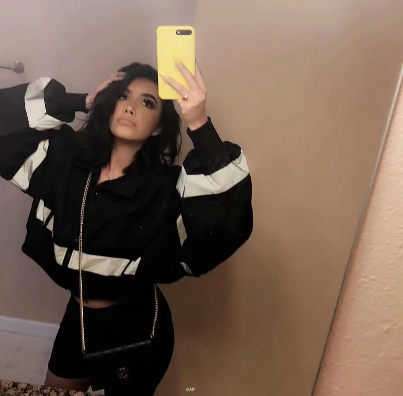 

Europe And America 2019 Spring WOMEN'S Dress New Style Casual Loose-Fit Short Reflective Strips Zip-up Jacket