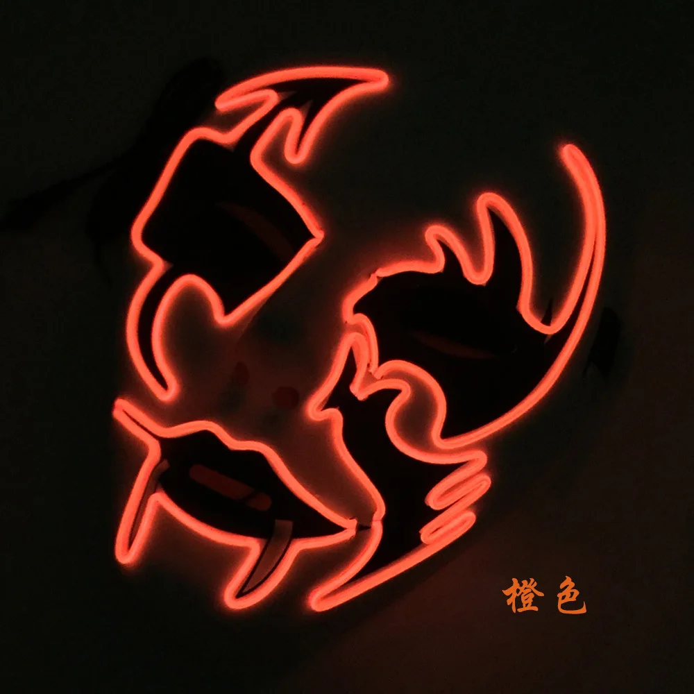 LED Luminous Mask Horror Ghost El Makeup Dance Mask Halloween Ball El Luminous Mask Props