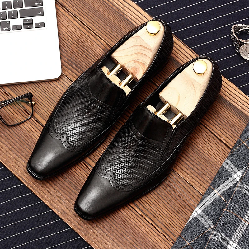 

Genuine leather men brogue shoes business dress banquet suit shoes men brand Bullock wedding oxford shoes for men 2020 spring