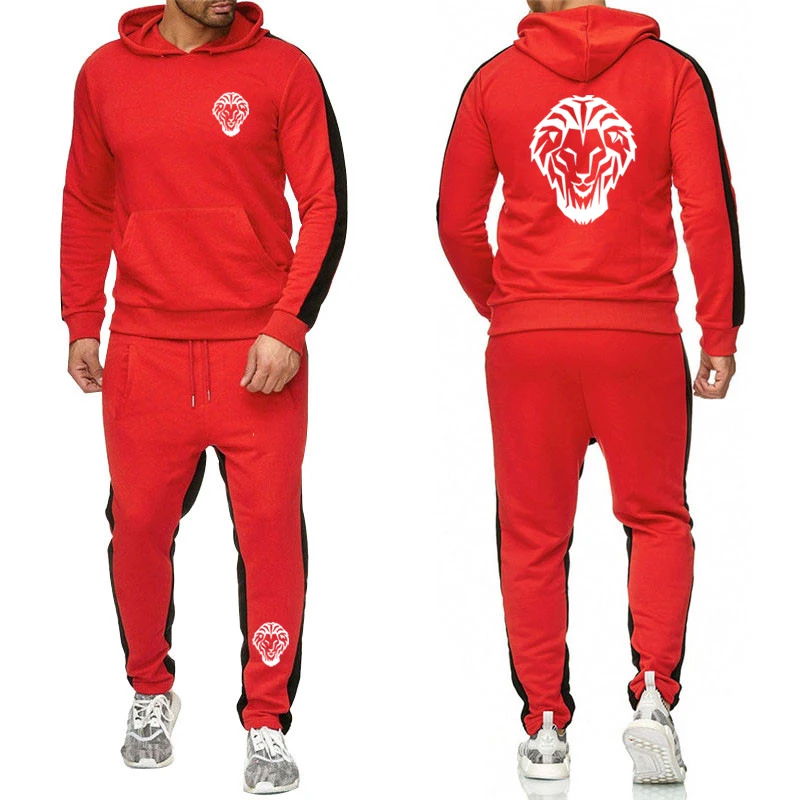 Autumn Mens Fashion Tracksuit Hoodie Sweatpants Set