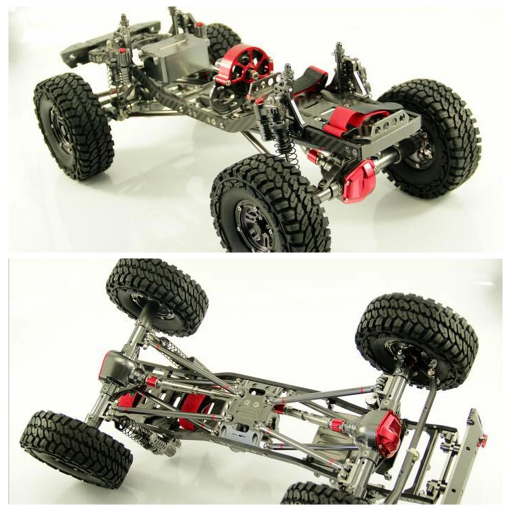 CNC 1/10 Scale Rock Crawler Truck Aluminum Axial SCX10 Chassis Carbon Frame Wheelbase 313mm | Игрушки и хобби