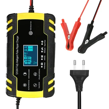 

Car Battery Charger 12 24V 8A Touch Screen Pulse Repair LCD Battery US Charger for Car Motorcycle Lead Acid Battery Agm Gel Wet