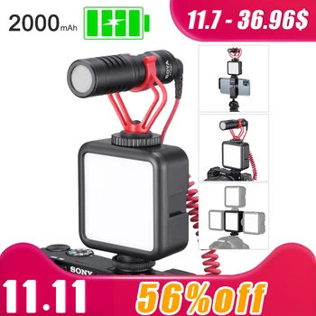 

Ulanzi Mini Portable LED Video Light Triple Cold Shoe Rechargeable Vlog Fill Light Photography Lighting Tripod Kit CRI95+