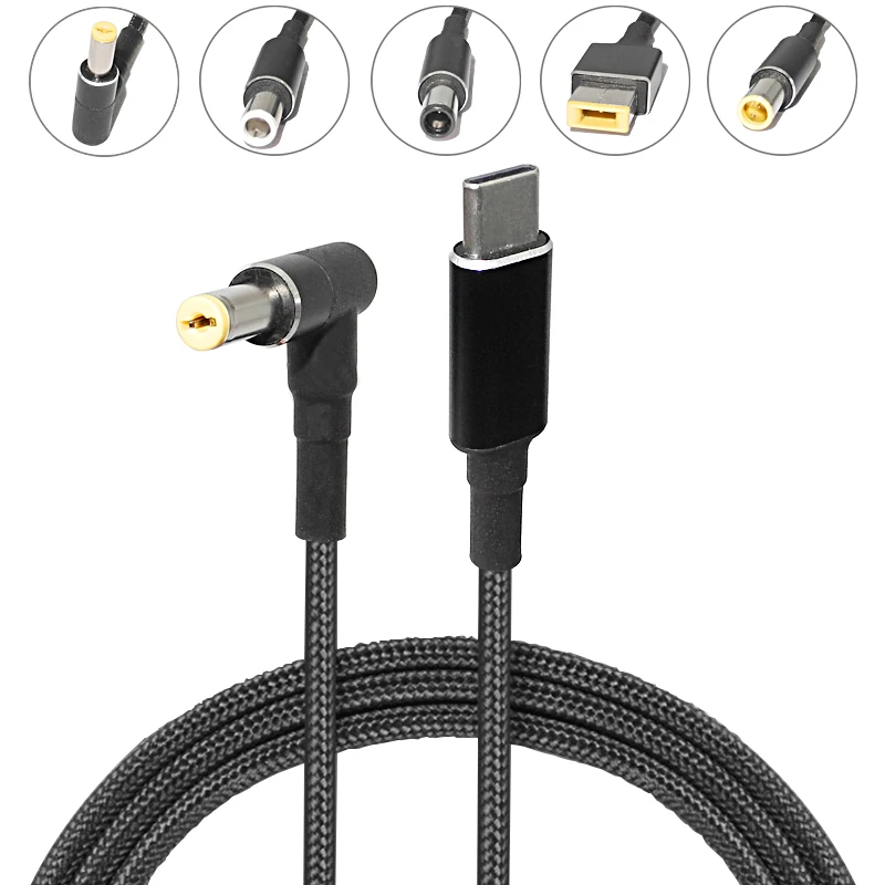 Usb tipo c pd Cabo de Carregamento 45w 65w 90w 100w Plug Converter Adaptador de Alimentação Portátil para Laptops Universais