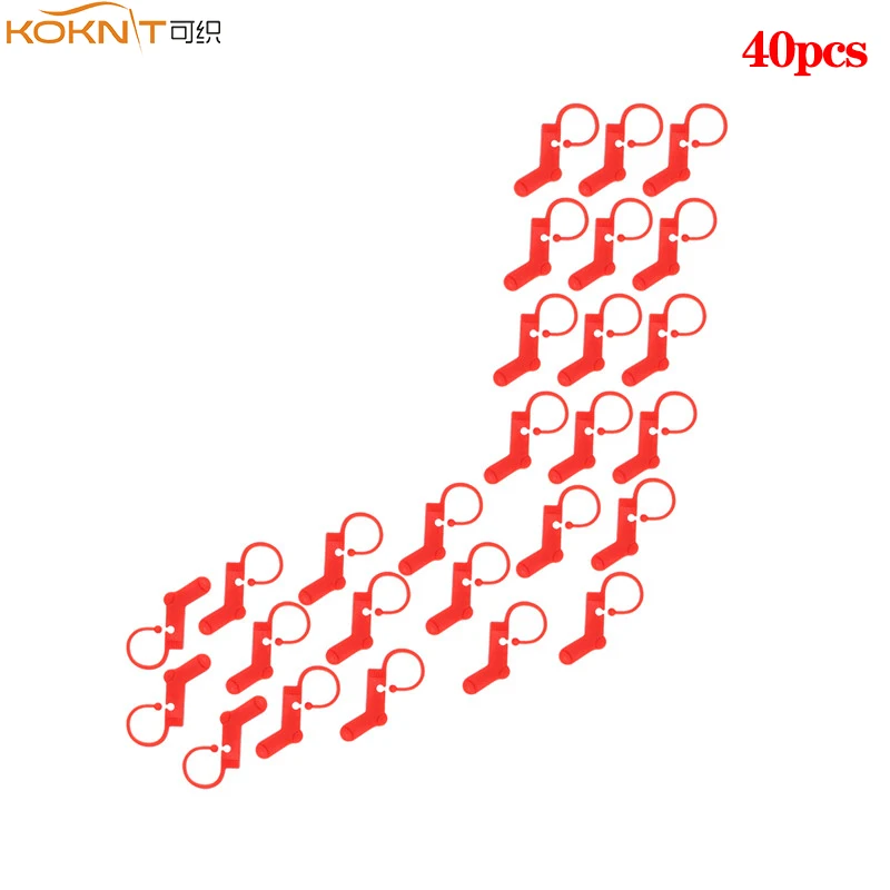 KOKNIT 40pcs Red Color Locking Stitch Markers Plastic Knitting Crochet Locking Stitch Knitting Holder Needle Sewing Accessories  (3)