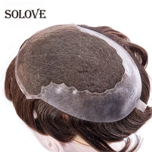 Французское кружево и прозрачный парик из тонкой кожи заменить мужчин t системы ручной работы мужчин парик волос натуральный Remy индийские человеческие волосы 6 дюймов