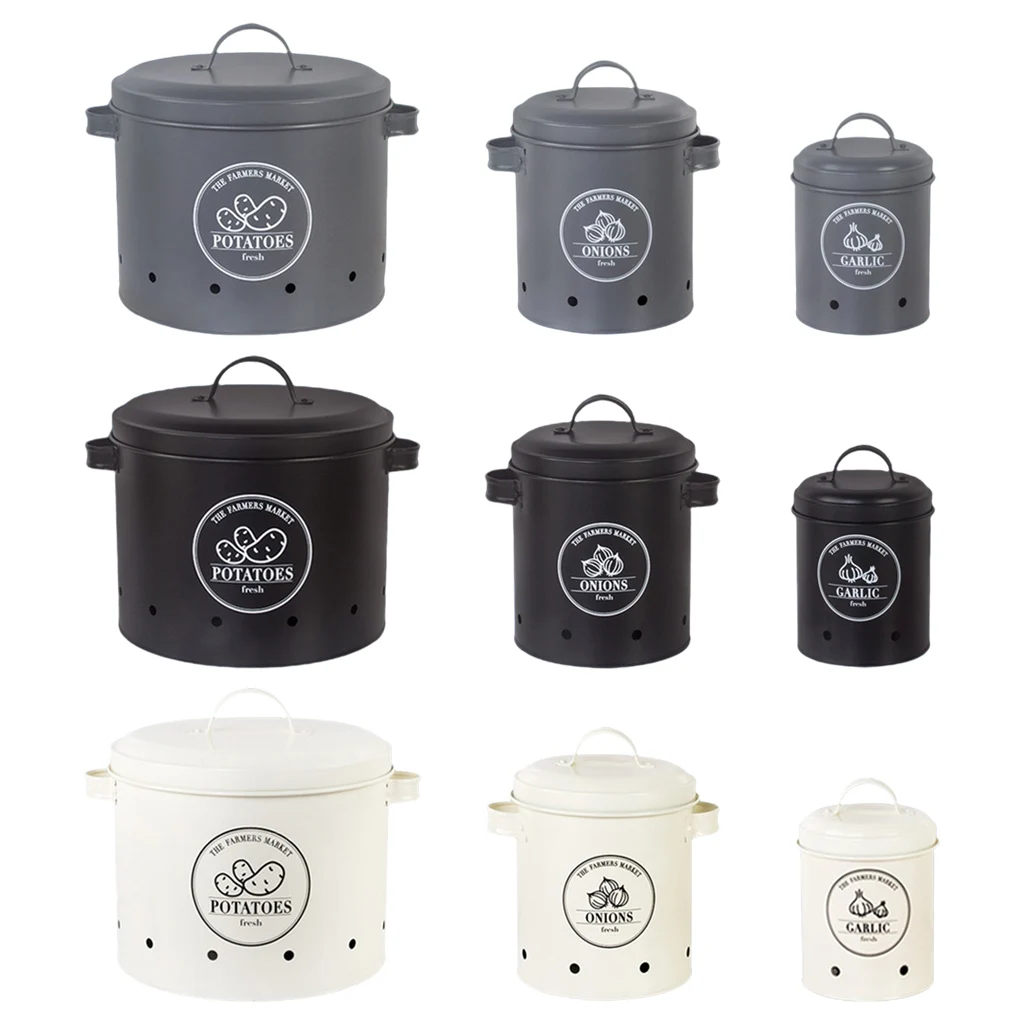 Набор из 3 емкостей для хранения картофеля лука кухни банки горшки контейнеры