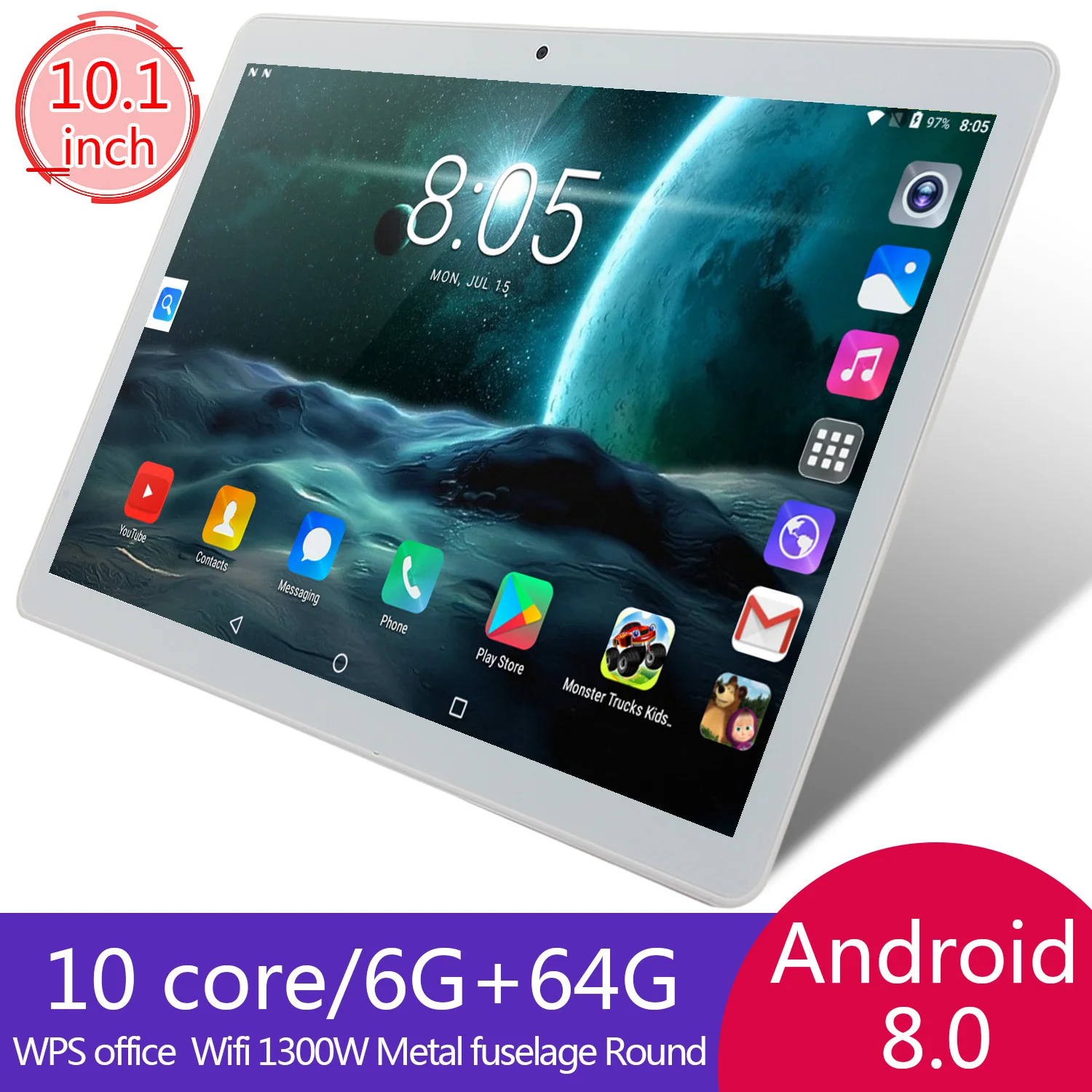 Billig KIVBWY Tablet 10,1 zoll LTE 4G Anruf Tabletten Octa Core Android 8.0 Tablet pc 6G + 64G wiFi GPS Bluetooth Dual SIM IPSScreen10
