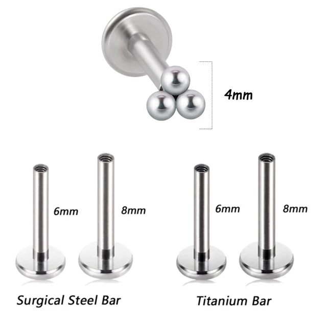 1PC G23 Titanium&Steel 16G CZ Gem Moon Labret Lip Bar Ring Crystal Flower Ear Cartilage Tragus Helix Piercing Screw Fit Top 16g Style Q