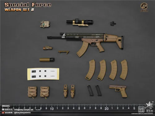 Легко и просто 1/6 ES 06020 шрам оружие висячая карта для 12 дюймов Фигурка DIY - Цвет: C