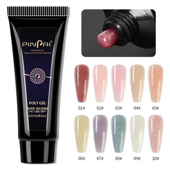 

15ml Nail Extension Gel Solid UV Gel Glitter Crystal Model Glue Quick Building Polygel Gel Acrylic Gel Polish Nail Art Set