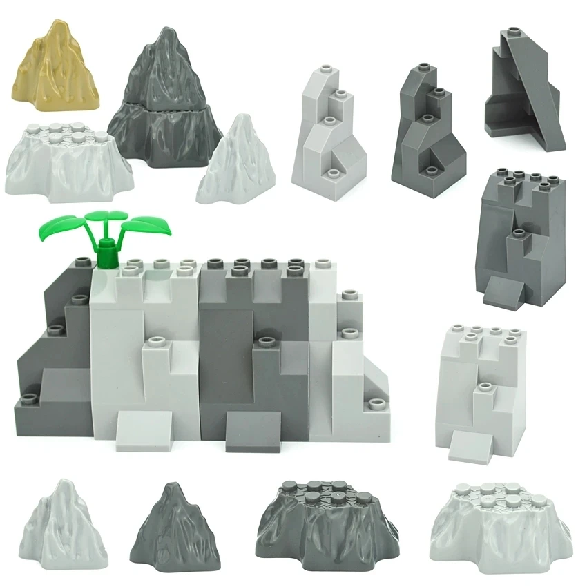 Moc Rock Panel Rockery Mountain 6082 6083 23996 DIY 도시 스트리트 뷰 대량 빌딩 블록 호환 조립 입자 장난감