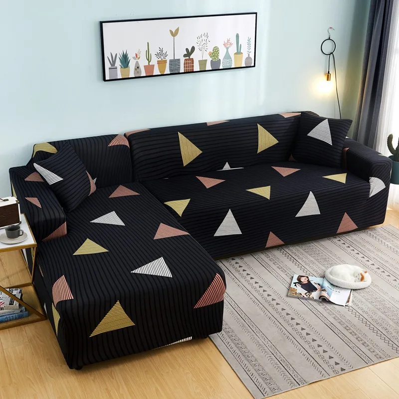 L Shape Elastic Sofa Cover Set Cotton Universal Sofa Covers for Living Room Pets Armchair Corner Couch Cover Corner Sofa