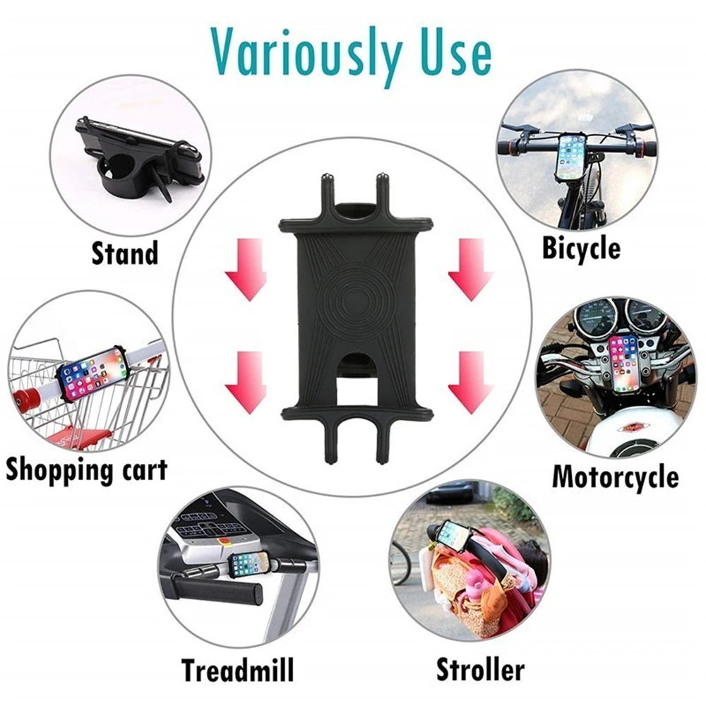 Универсальное велосипедное мотоцикл мобильный телефон силиконовый держатель Пряжка Pull нескользящий мобильный телефон gps Кронштейн руля стенд