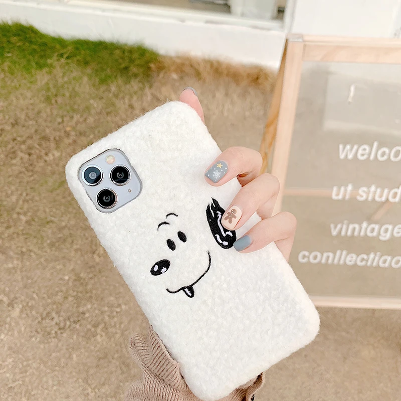 Для iphone 11Pro милый 3D пушистый Charlie коричневый арахис плюшевый теплый ручной мягкий чехол для iphone MAX XS XR 7 8plus чехлы для телефонов