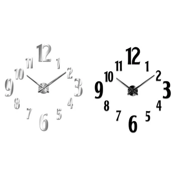 

Wall Clock Acrylic 3D DIY Big Decorative Kitchen Clocks Acrylic Mirror Stickers Wall Clock Home Letter Home Decor