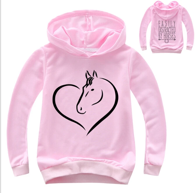 Hooded Sweatshirt Children Hoodie Children Sweater Cotton Hoodie Children Sweatshirt Toddler Sweatshirt Children Top Pullover Hoodie 2-14Y Fashion Printed Horse Hoodie Boy Long Sleeve Shirt Cildren Sweatshirts Girls Hoodies Children Coat Kids Clothes Streetwear