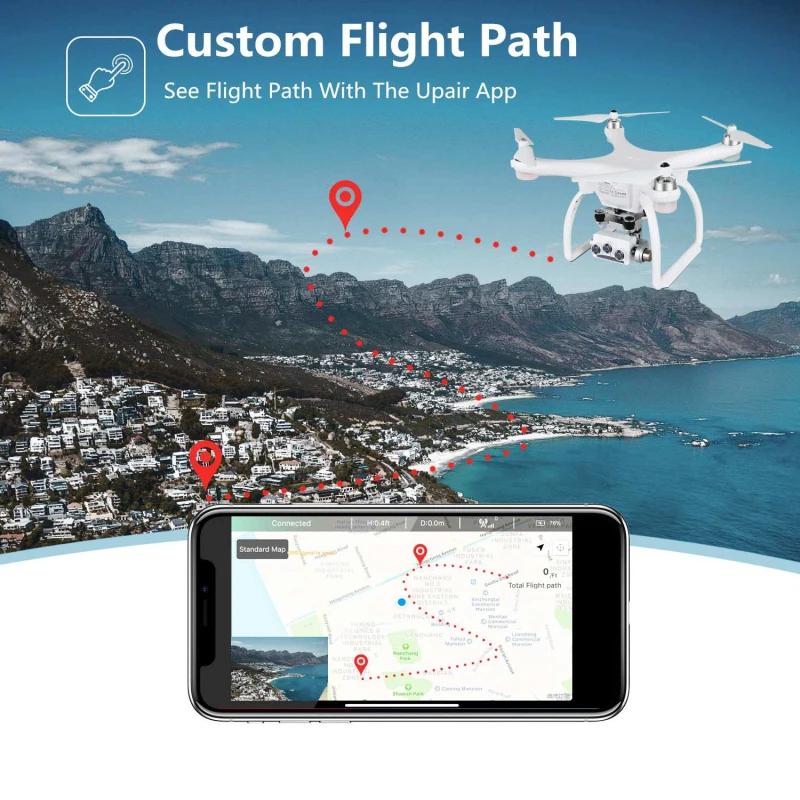 Двойной GPS авто следить за мной бесщеточный Wi-Fi FPV RC Квадрокоптер Upair-2 3D+ 4K эффект камера 3 оси Gimbal приложение управление Радиоуправляемый Дрон модель